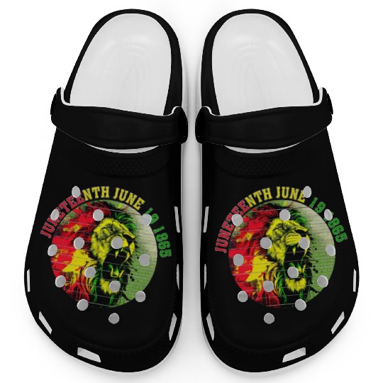 Juneteenth lion Black Pride African American Clogs