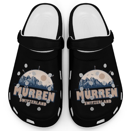 Mürren Switzerland Swiss Alps Vintage Hiking Desig Clogs