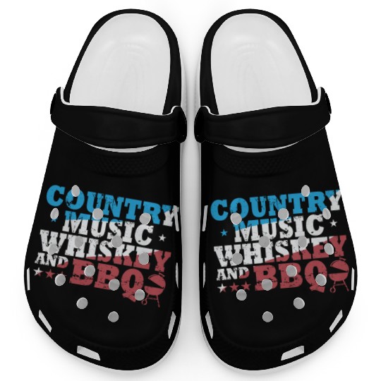 Country Music, Whiskey and BBQ USA Cowboys Clogs