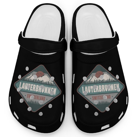 Lauterbrunnen Switzerland Vintage Hiking Design Clogs