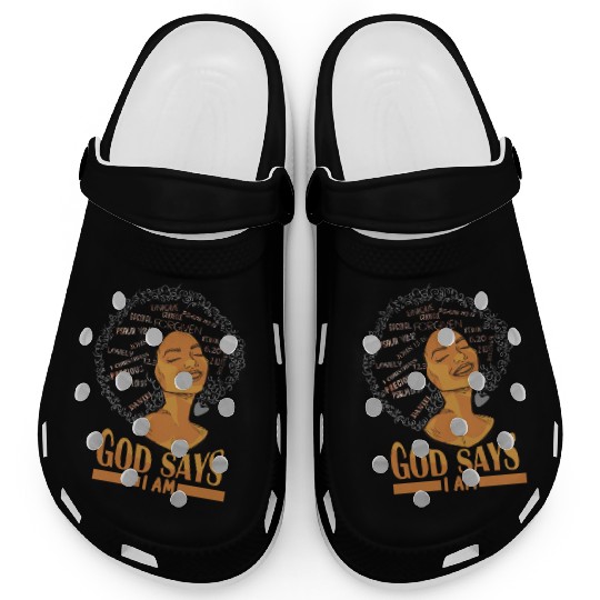 African American Girl God Says I Am Black Pride Clogs