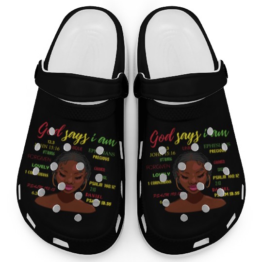 African American Girl God Says I Am Black Pride Clogs