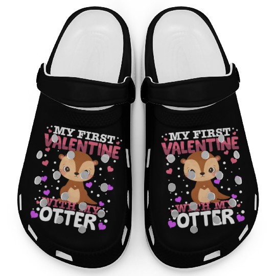My First Valentine With My Otter Animal Heart Clogs