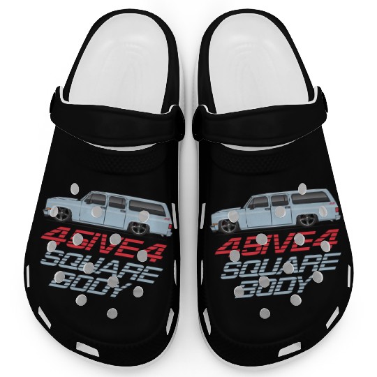 square Light Blue Clogs