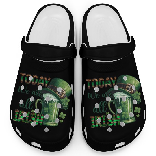Mens St Patricks Day All Irish Green Shamrock Clogs