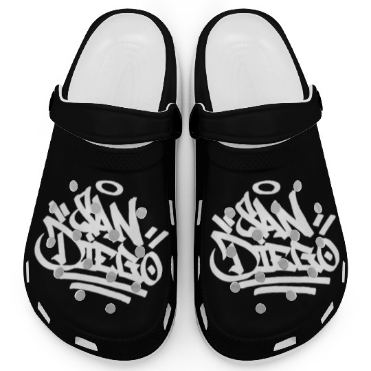 San Diego City Graffiti Street Art Handstyle USA H Clogs