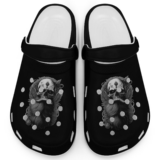 skull with beard Clogs