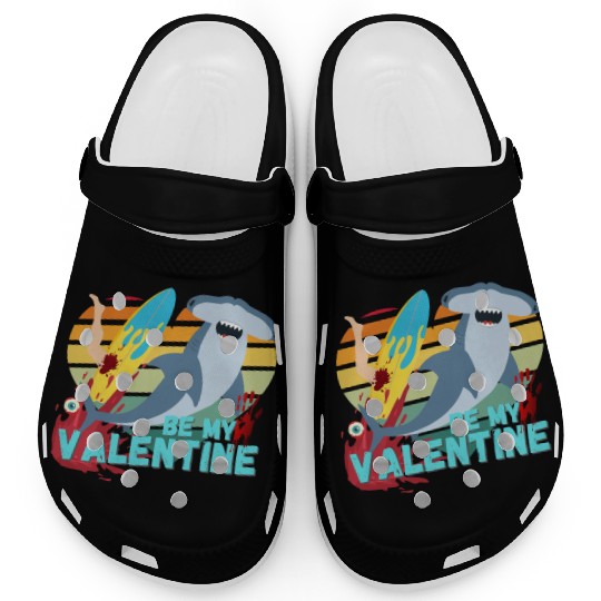 Shark be my Valentine Surf Blood Design Clogs