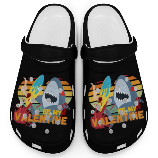 Shark be my Valentine Blood Surf Design Clogs