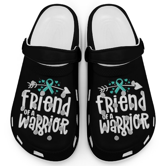 Friend Of A Warrior Support Team Ovarian Cancer Clogs