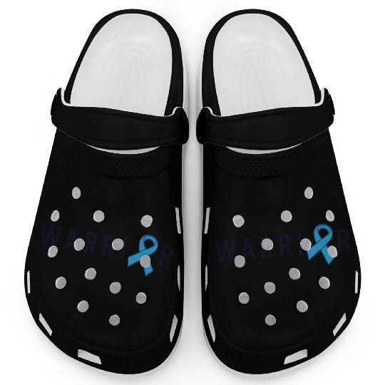 Prostate Cancer Warrior Light Blue Ribbon Dad Clogs