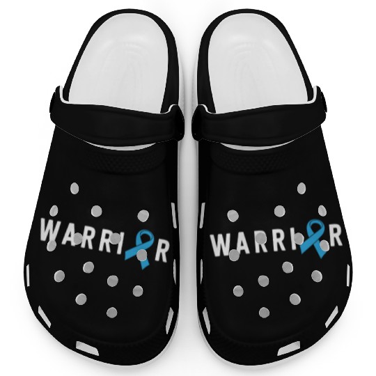 Prostate Cancer Warrior Light Blue Ribbon Dad Clogs
