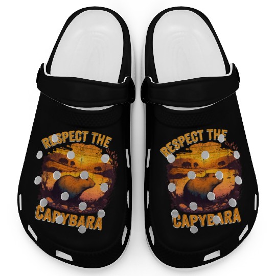 Respect The Capybara Animal Funny Capybara Lover Clogs