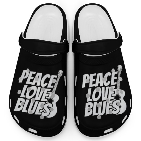 Peace Love Blues Music Trumpet Clogs