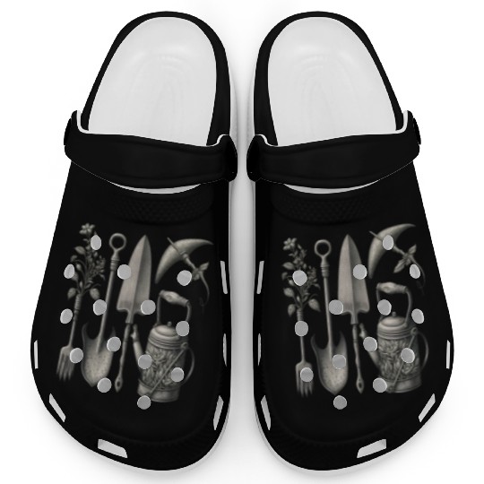 Florist Gardener Dad Grayscale Gardening Tools Clogs