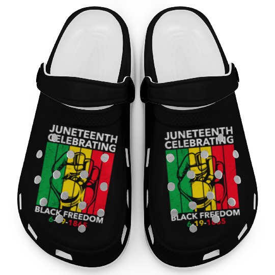 Juneteenth free since 1865 Black History US Africa Clogs