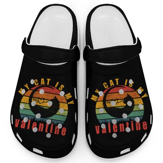 My cat is my valentine funny t-shir Clogs