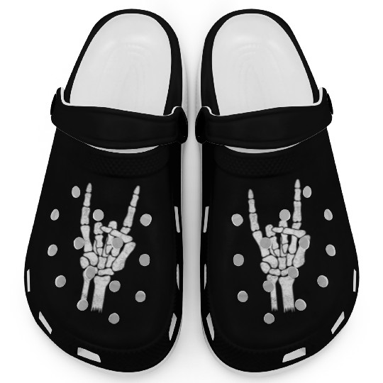 Skeleton Hand Rock Metal Sign Clogs
