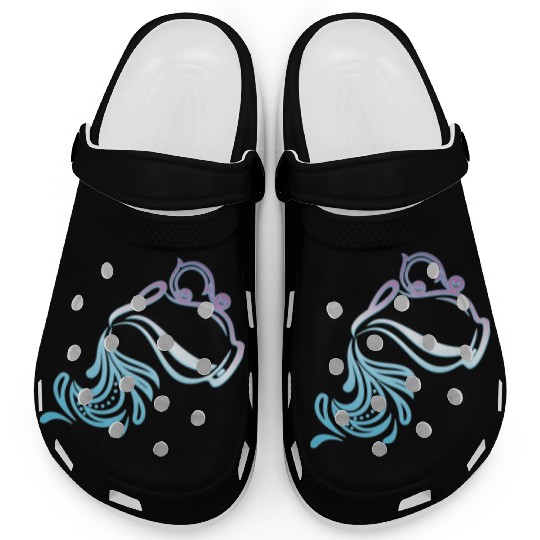 Aquarius Zodiac Air Sign Water Bearer Logo Clogs