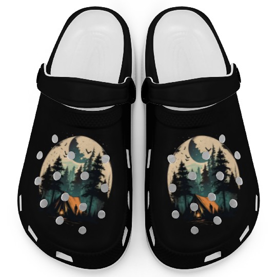 I Love Camping Cool Camping Trip Big Moon Clogs