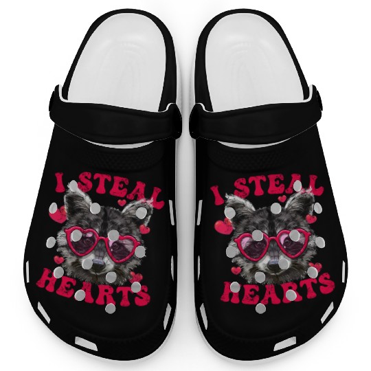 Valentine Raccoon Trash Panda I Heart Raccoons Clogs