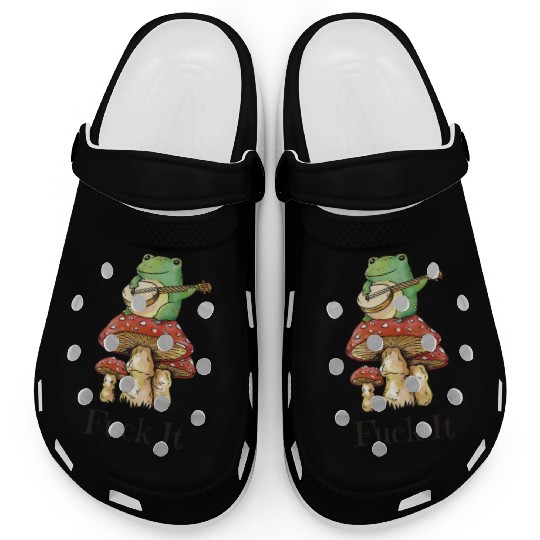 Cottagecore Toad Playing Guitar Clogs