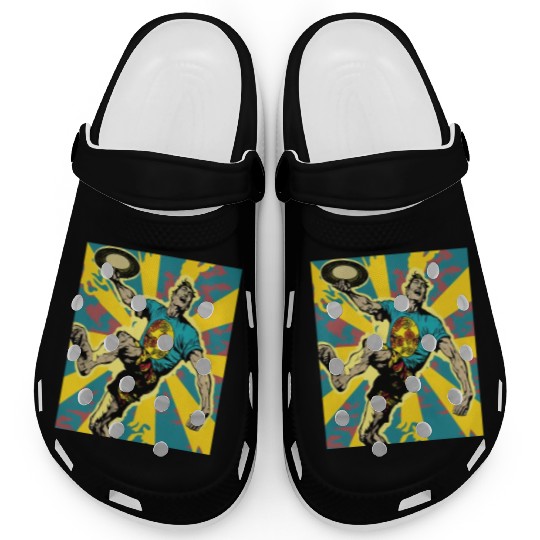 Ultimate Frisbee Retirement Appreciation Pop Art Clogs