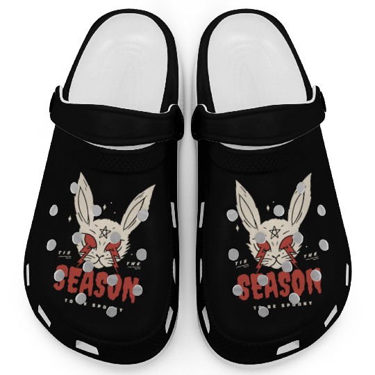 Spooky season scary bunny Spooky season scary bunn Clogs