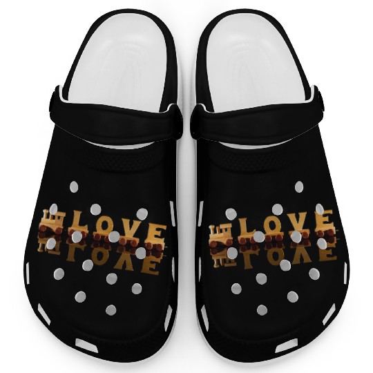 Wooden Love Train Clogs