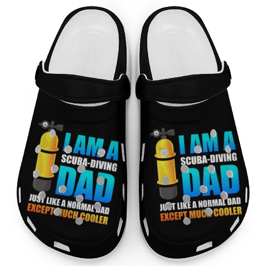 Scuba Diving Dad Snorkeling Deep Sea Diver Clogs