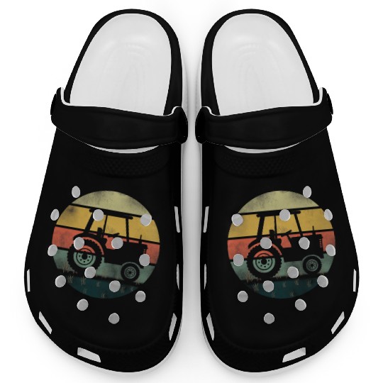 Retro Vintage Tractor Truck Ranch Farm Farmer Clogs