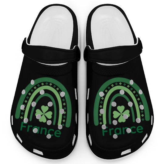 France Clover Charm Boho Rainbow Clogs