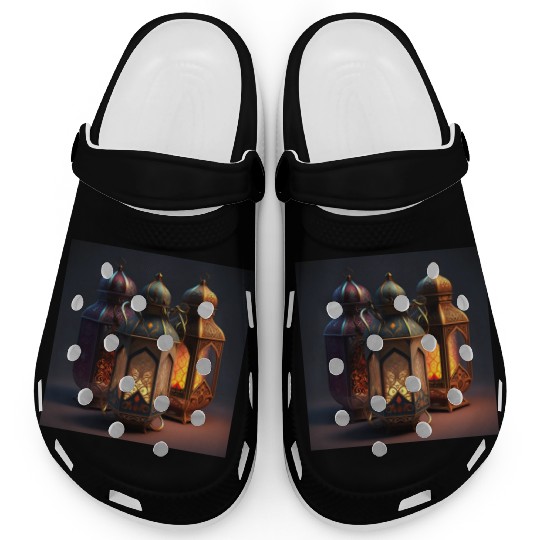 Ramadan lanterns hyper realistic hyper details Clogs
