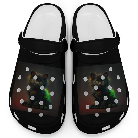 Cute black kitten blended with a wicked spider Clogs