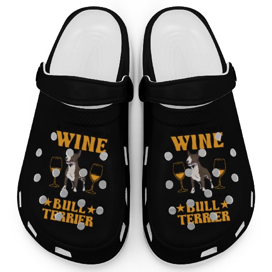Bull Terrier And Wine Miniature Clogs
