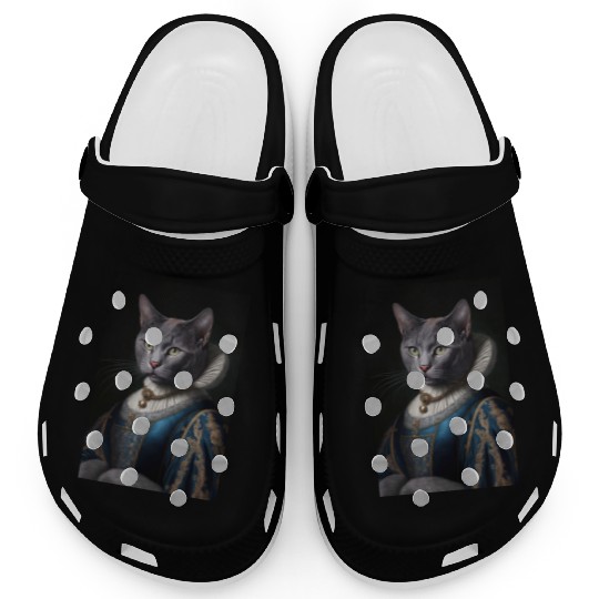 Russian Blue Cat Breed Portrait Royal Renaissance Clogs