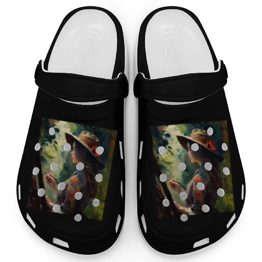 Art Painter Girl Nature Painting Art Painter Clogs