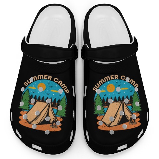 Happy Summer Camp Camping Lover FunnyT-Clogs