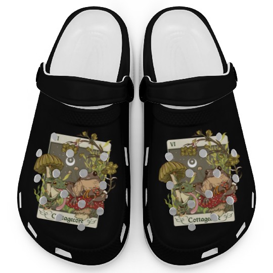 Swamp Mushroom Frog Cottagecore Tarot Card Aesthet Clogs