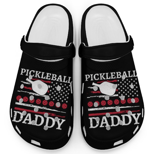 Pickleball Daddy American Flag Players Apparel Men Clogs
