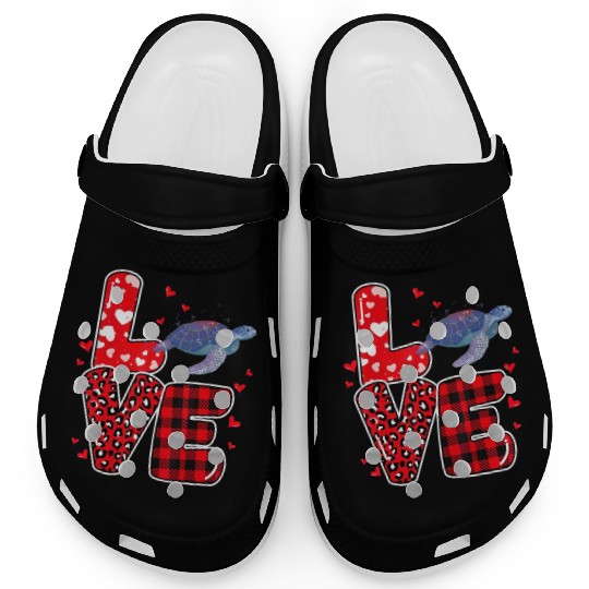 Sea Turtle Lover Heart Sea Turtle Valentine Clogs