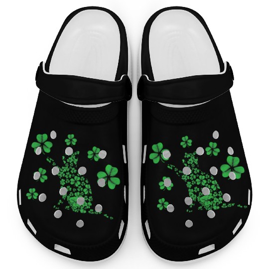 Irish Cat Lover Ireland Clover Shamrock Clogs