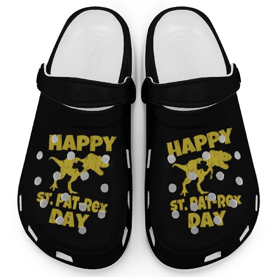 Happy St Pat Trex Day Dino St Patricks Day Toddler Clogs