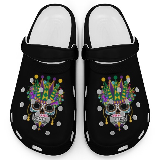Dia De Los Muertos Mardi Gras Costume Flower Sugar Clogs