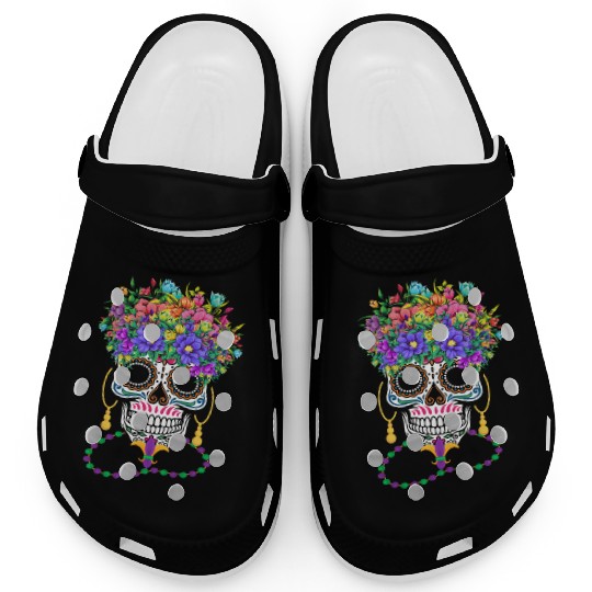 Mardi Gras Costume Dia De Los Muertos Flower Sugar Clogs