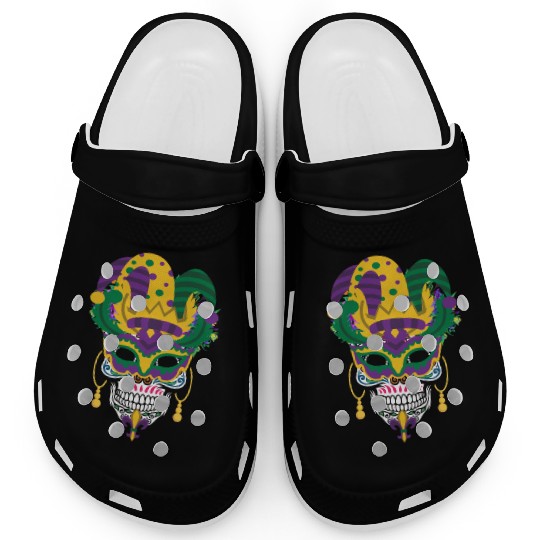 Mardi Gras Mask El Dia De Los Muertos Flower Sugar Clogs