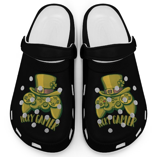Irish Video Game Controller Boys Gamer St Patricks Clogs