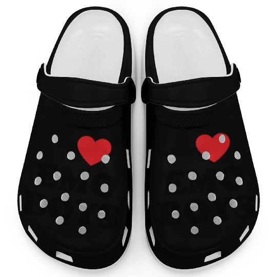 I Love or Heart Emo Boys Clogs