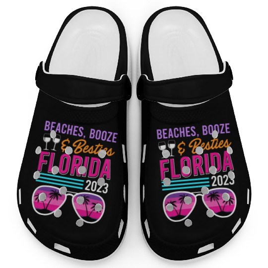 Beach Booze Besties Florida Vacation Spring Break Clogs