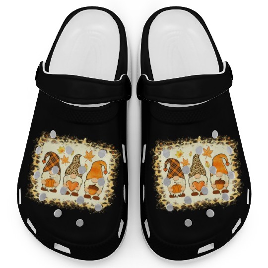 Bleached Happy Fall Y all Gnome Pumpkin Autumn Tha Clogs